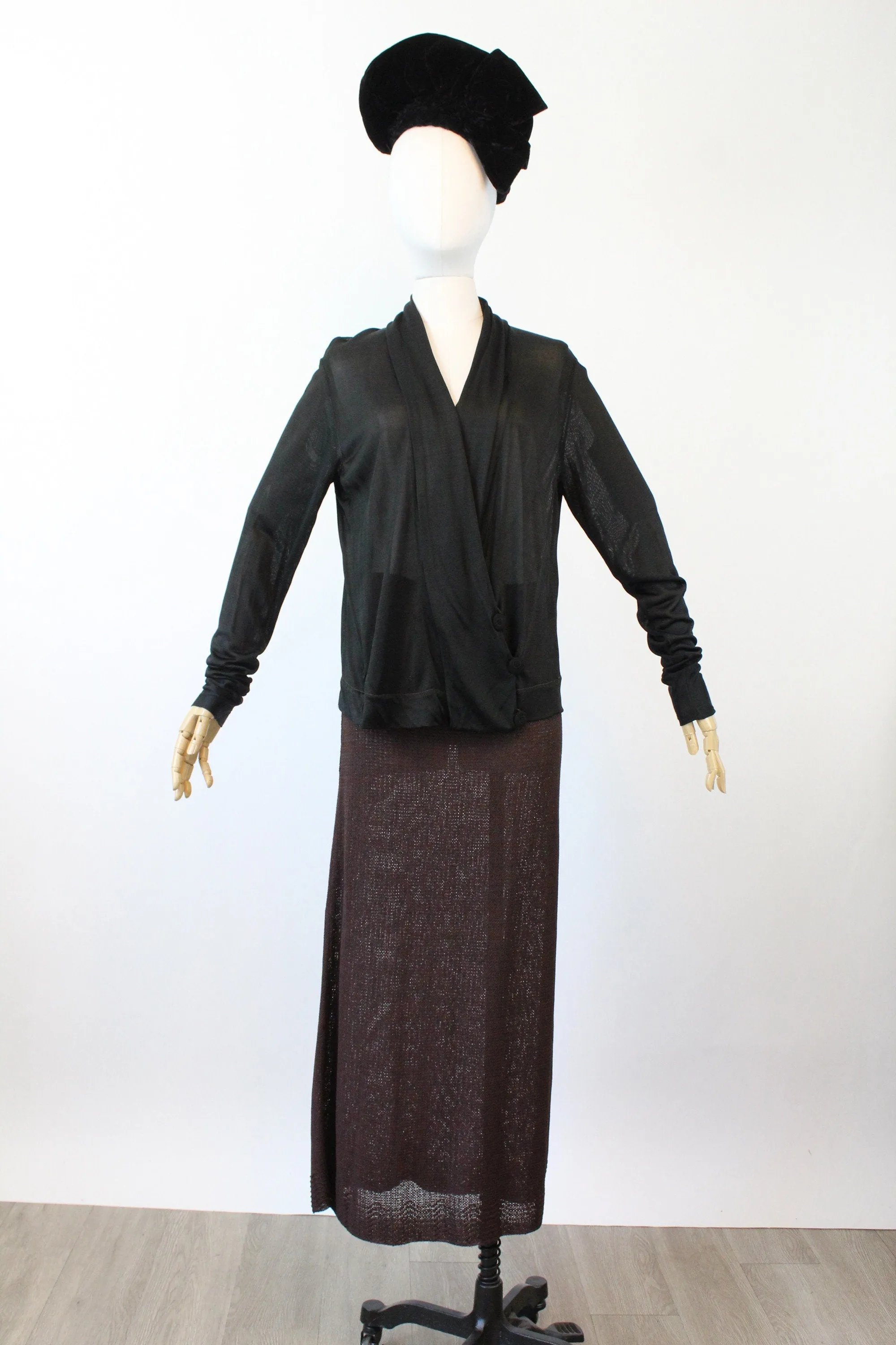 1920s silk CARDIGAN sweater blouse small medium | new winter