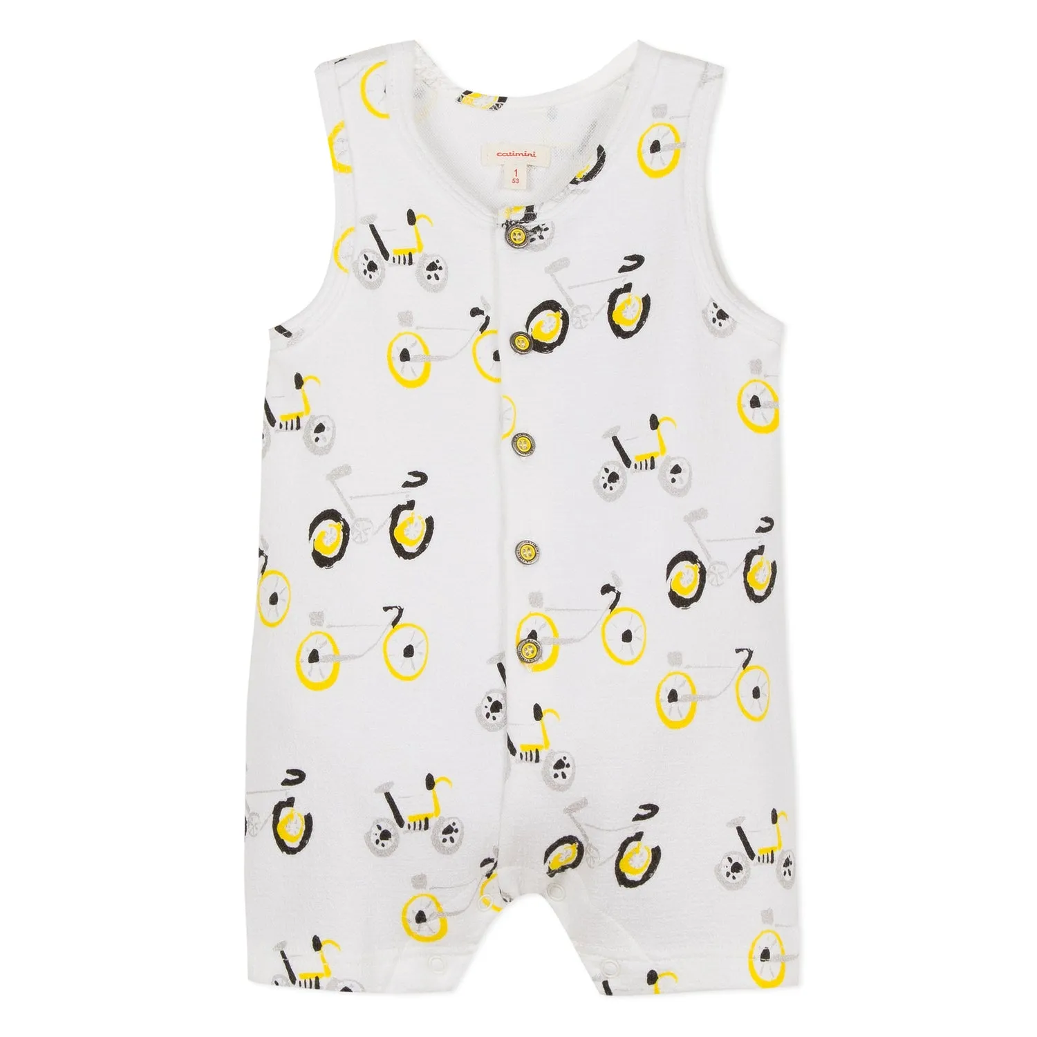 Baby Boys Tubular Knit Jumpsuit with Bicycle Print