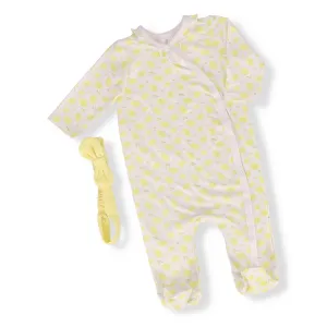 Baby Girls Printed Sleepsuit - Lemon