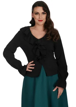 Banned Feeling Frilly Blouse Black