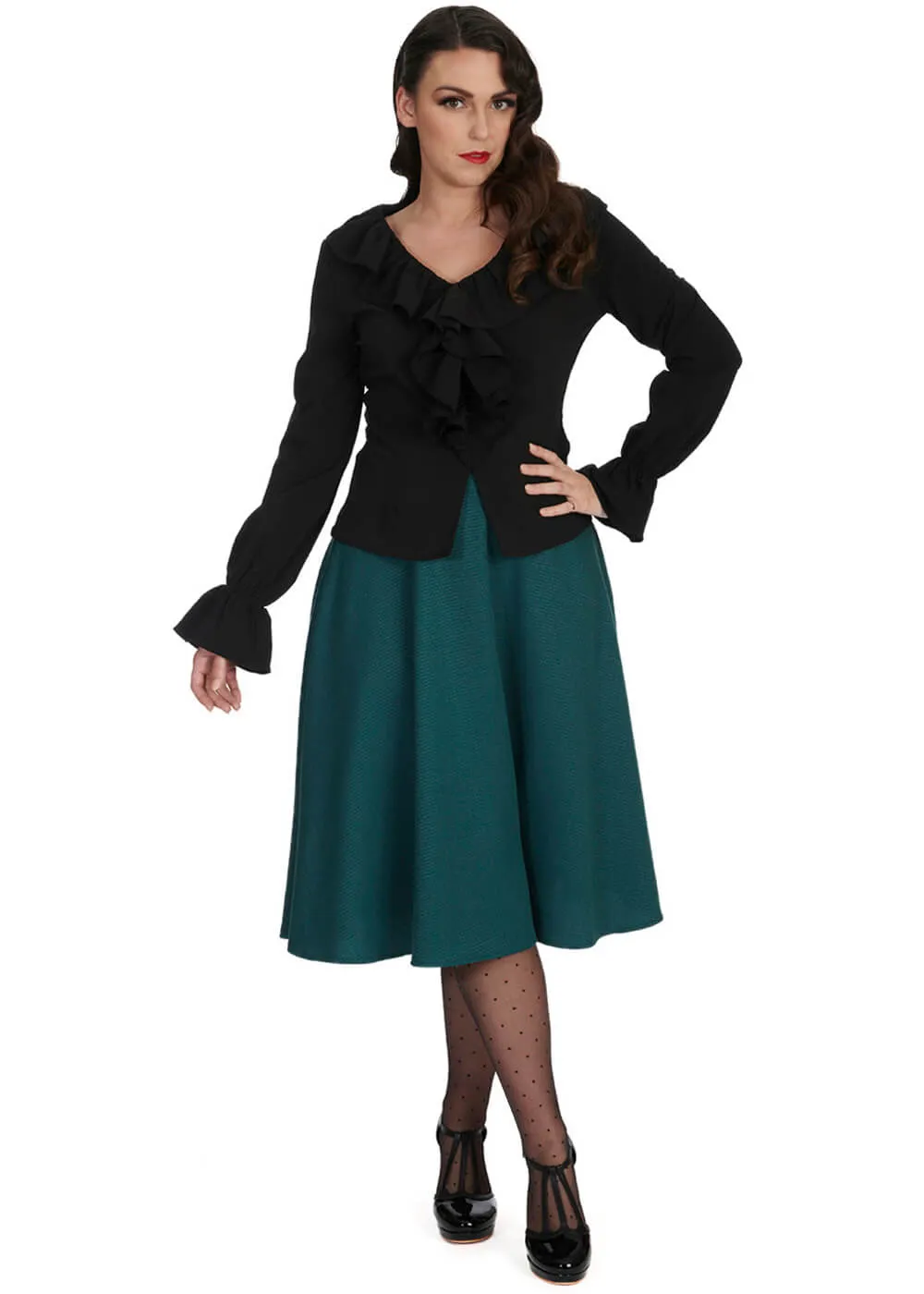 Banned Feeling Frilly Blouse Black