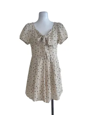 Beige Heart Printed Romper