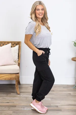 Black Lightweight Cargo Joggers