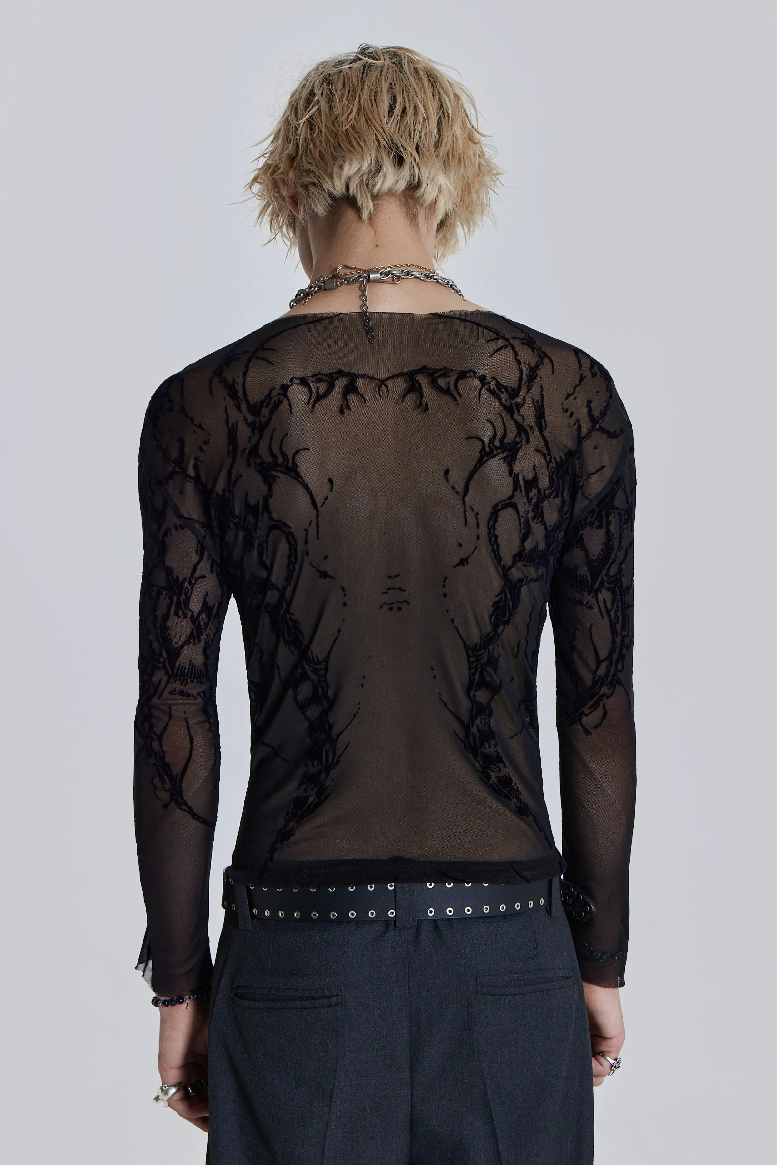 Black Wings Mesh Top