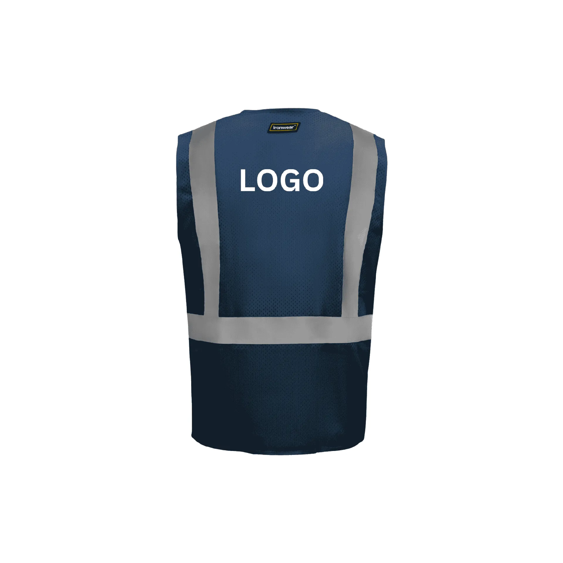 Blue Safety Vest with Suspender Pattern Reflective Tape