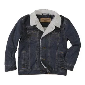 BOYS DENIM/SHERPA LINED WRANGLER JACKET