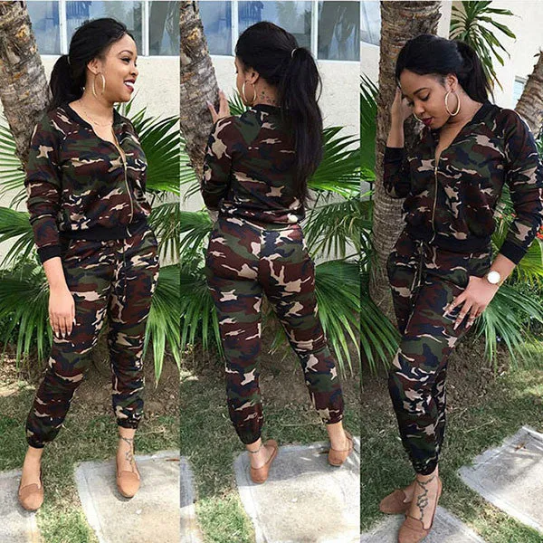 Camouflage Two Piece Playsuit Elegant Jumpsuit