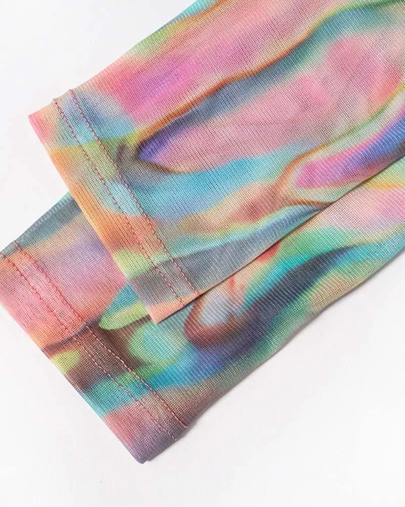 Candy-Colored Printed Long-Sleeve Bodysuit