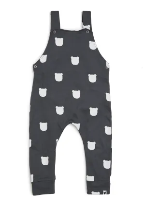Charcoal Bear Dungarees