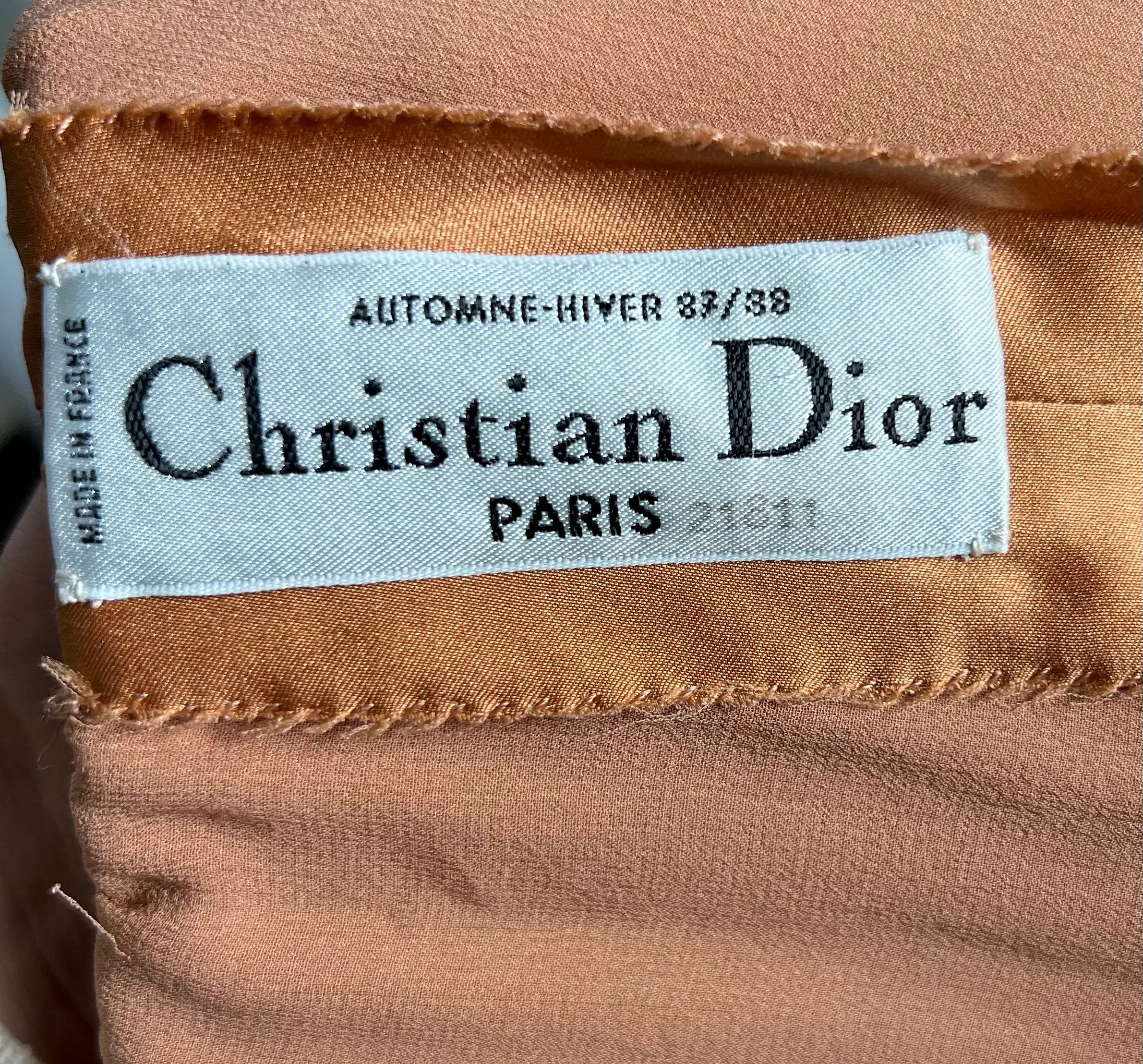 Christian Dior Haute Couture A/W 1987/1988 Copper Silk Ruched Blouse