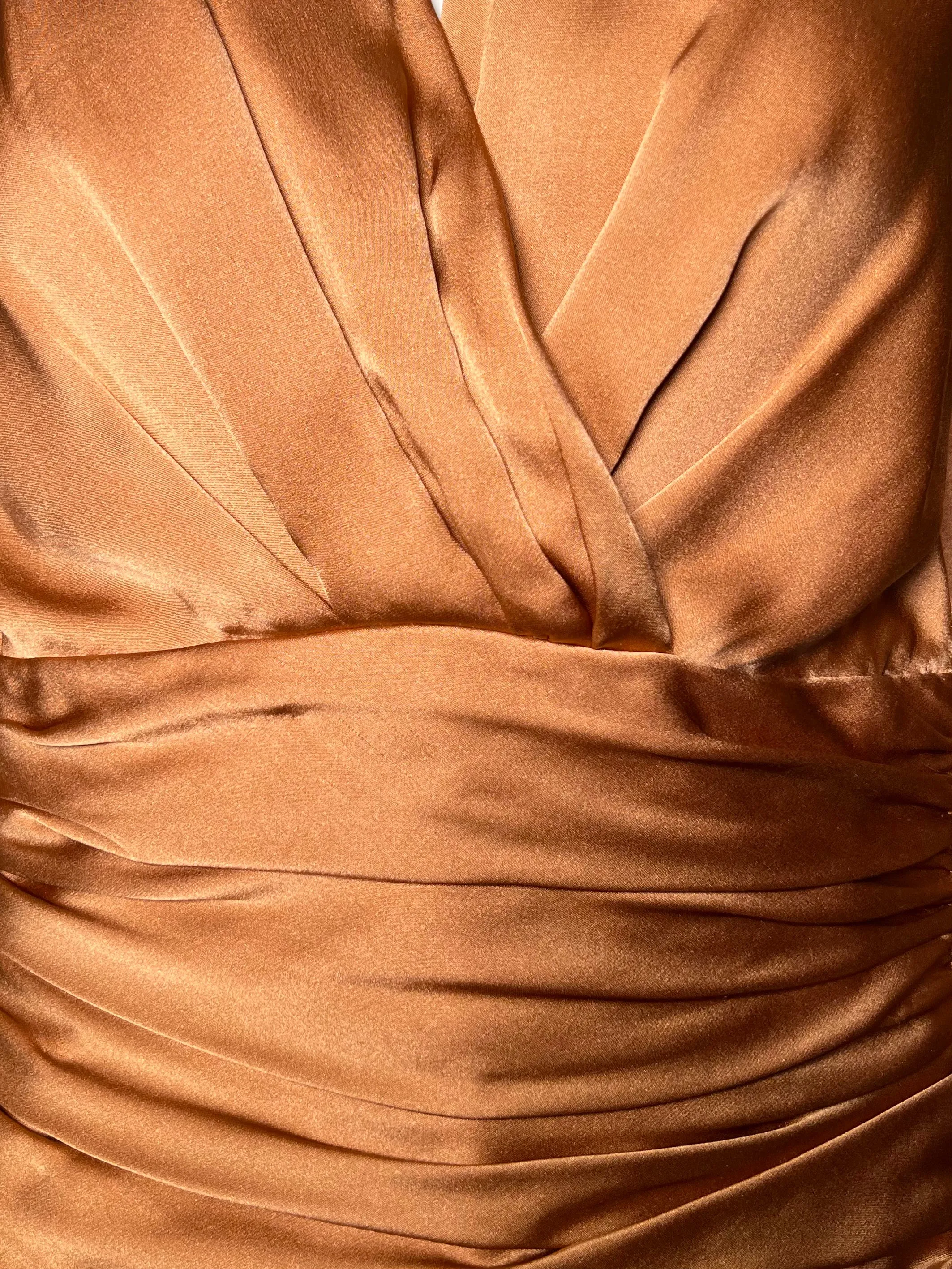 Christian Dior Haute Couture A/W 1987/1988 Copper Silk Ruched Blouse