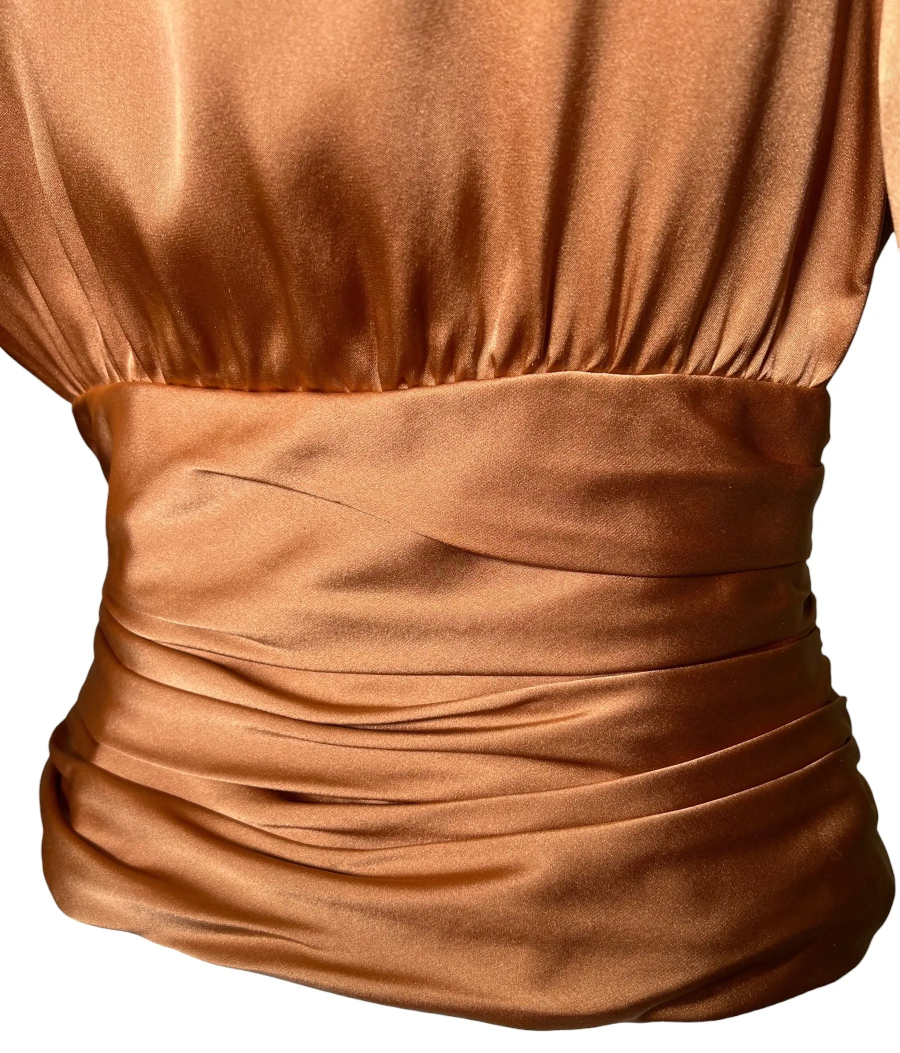 Christian Dior Haute Couture A/W 1987/1988 Copper Silk Ruched Blouse