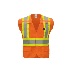 Class 2 FR Orange Breakaway Safety Vest with Radio Clips