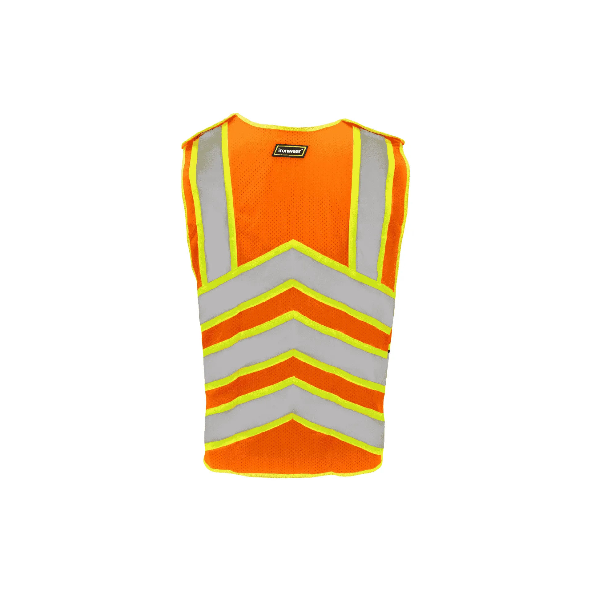 Class 2 Orange 5 Point Breakaway Safety Vest with Chevron Back Pattern