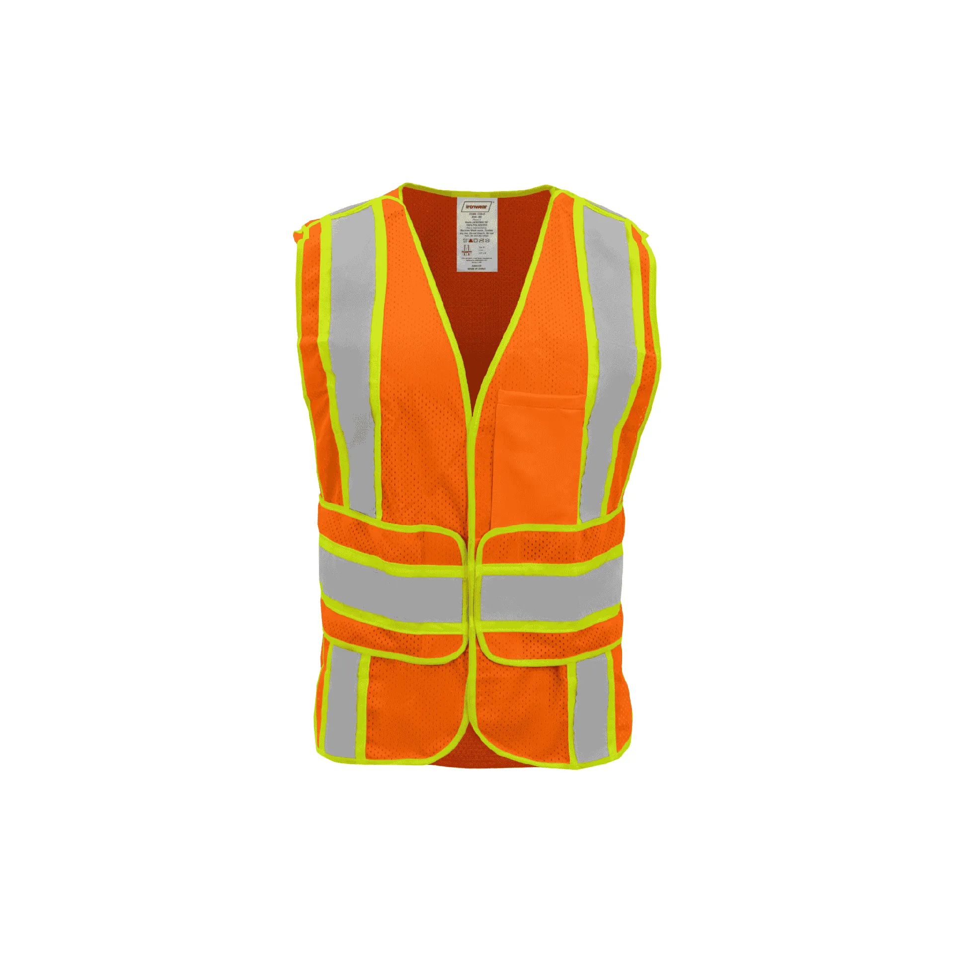 Class 2 Orange 5 Point Breakaway Safety Vest with Chevron Back Pattern