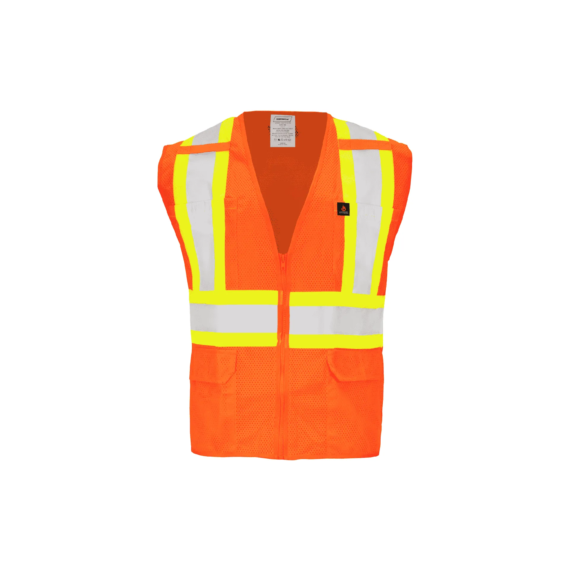 Class 2 Type R FR Safety Vest (Orange) - Zipper Closure