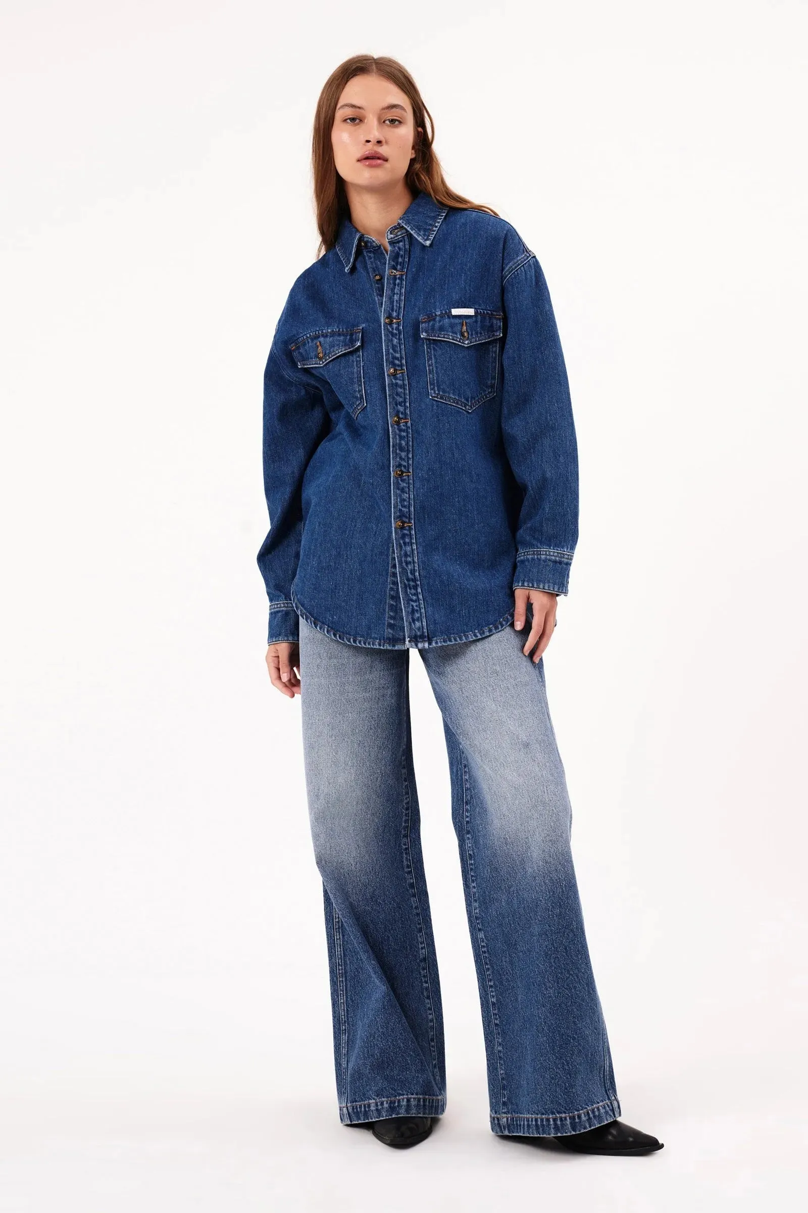 Classic Shacket- Ashley Blue