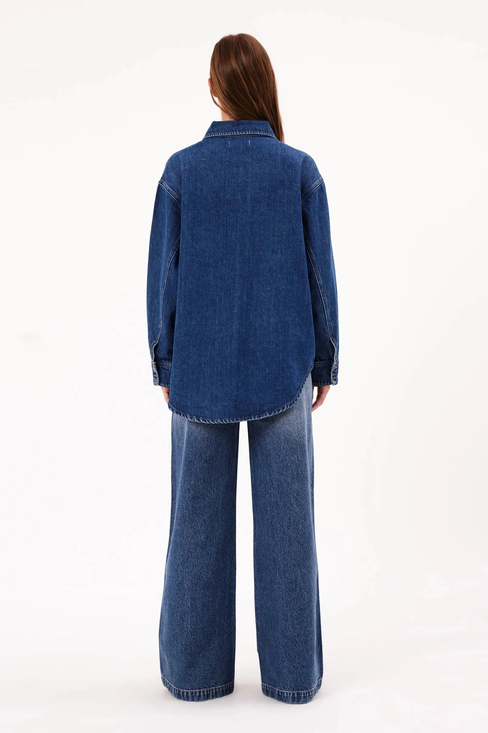 Classic Shacket- Ashley Blue