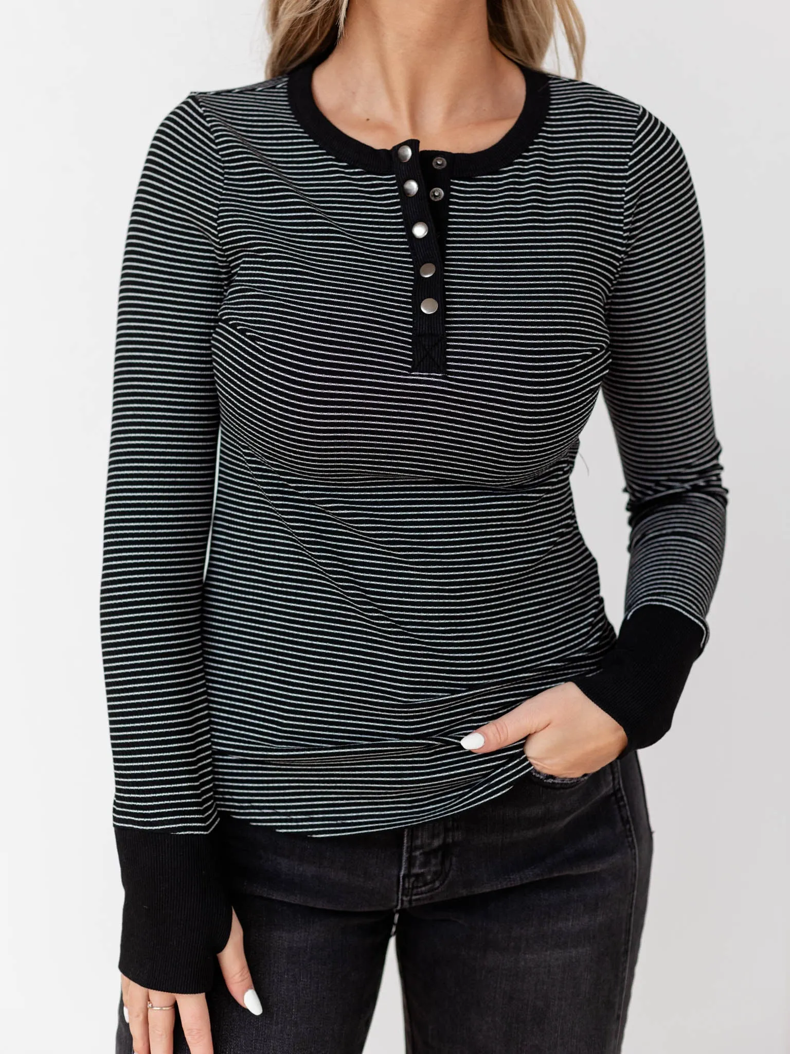 Contrast Henley Top