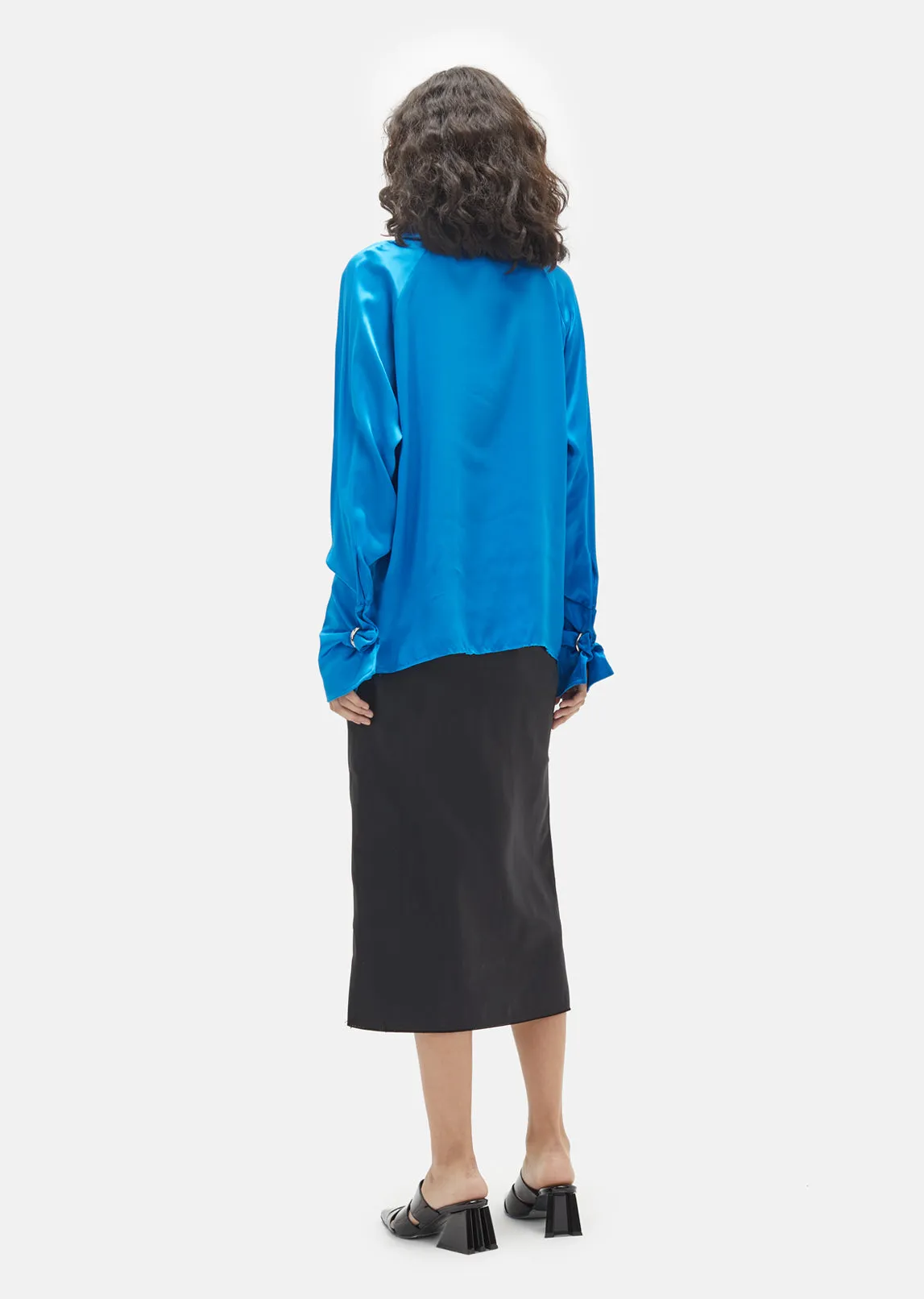 Crepe Satin Scarf Blouse