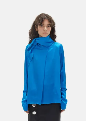Crepe Satin Scarf Blouse
