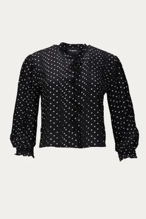 CROPPED SILK-BLEND BLOUSE