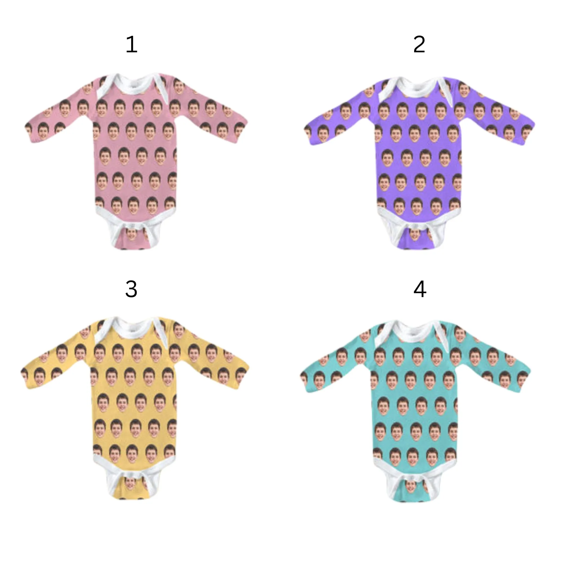 Custom Photo Baby One Piece Long Sleeve