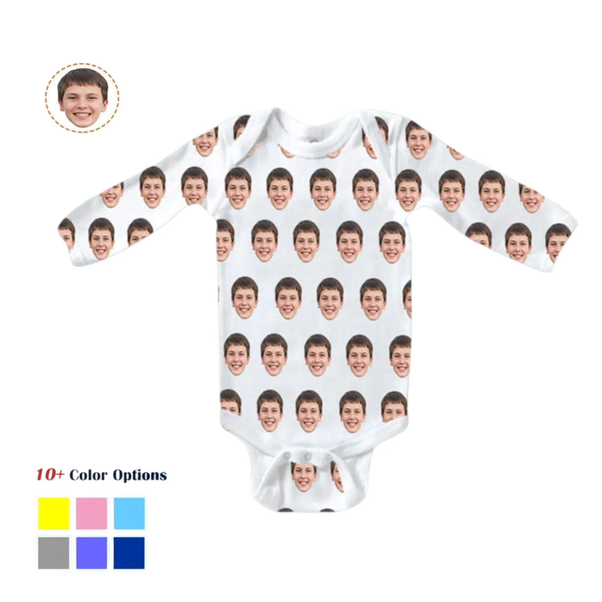 Custom Photo Baby One Piece Long Sleeve