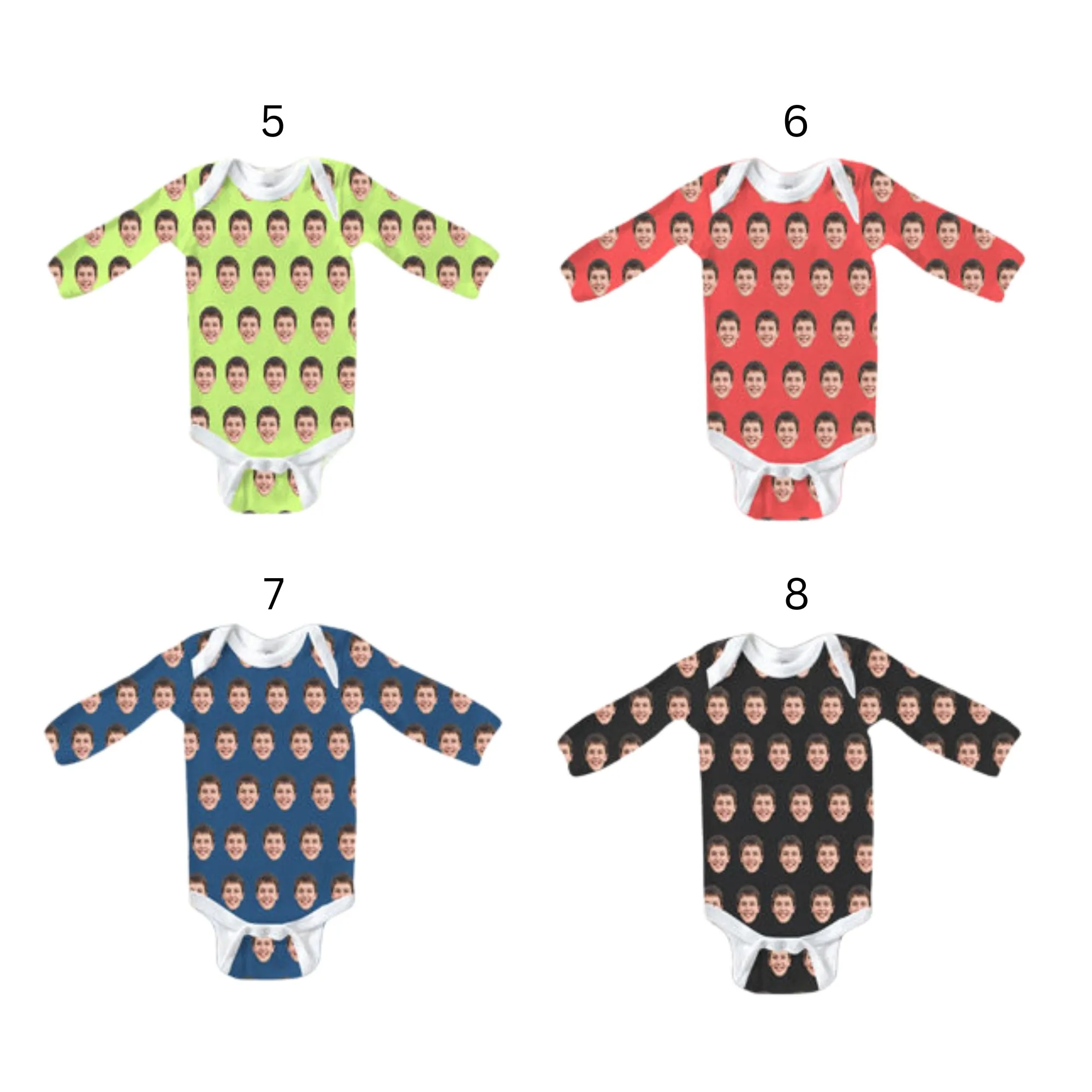 Custom Photo Baby One Piece Long Sleeve