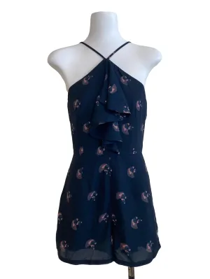Dark Blue Printed Romper