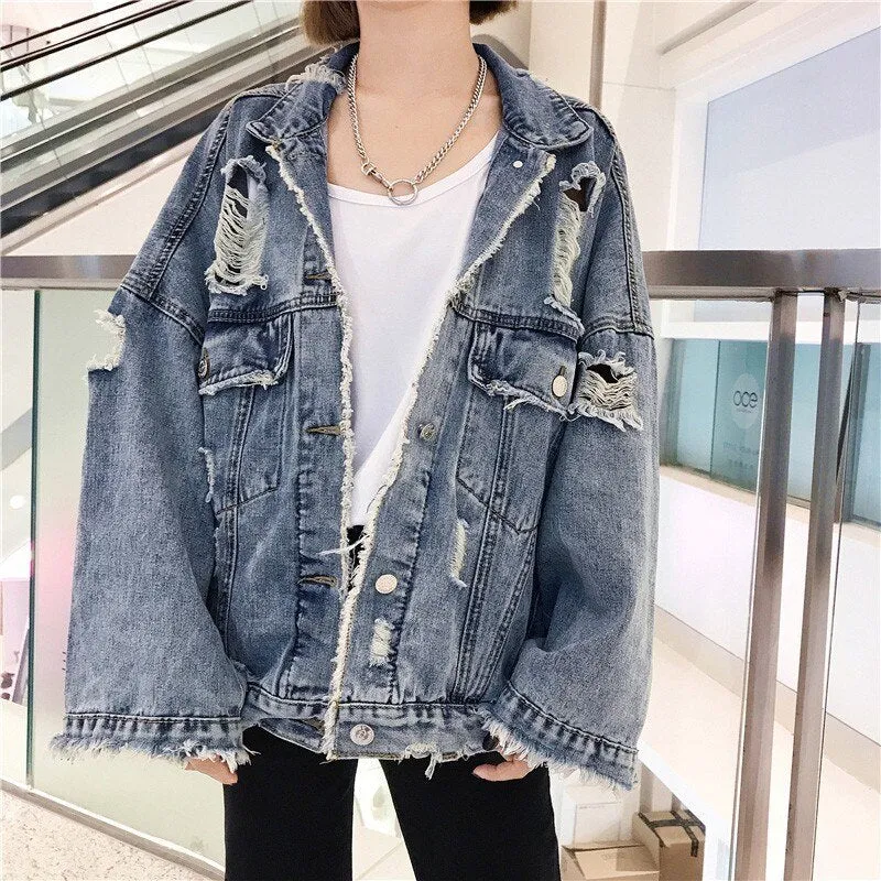 Denim Bomber Jacket Outerwear