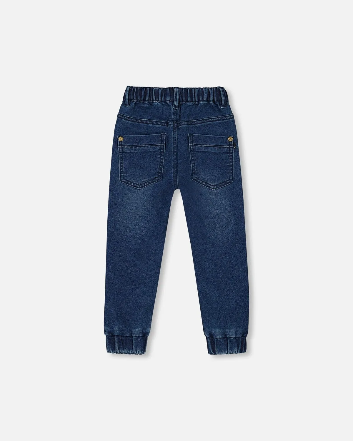 Deux Par Deux | French Terry Denim Jogger Pants Dark Blue