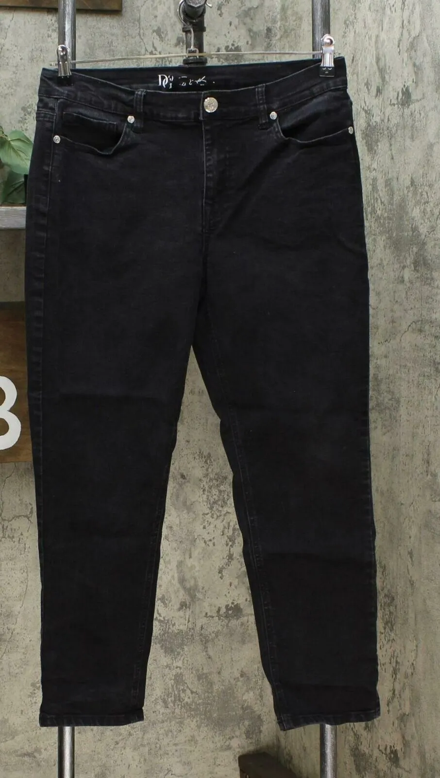 DG2 by Diane Gilman Women's Classic Stretch Skinny Jean Black Petite 12