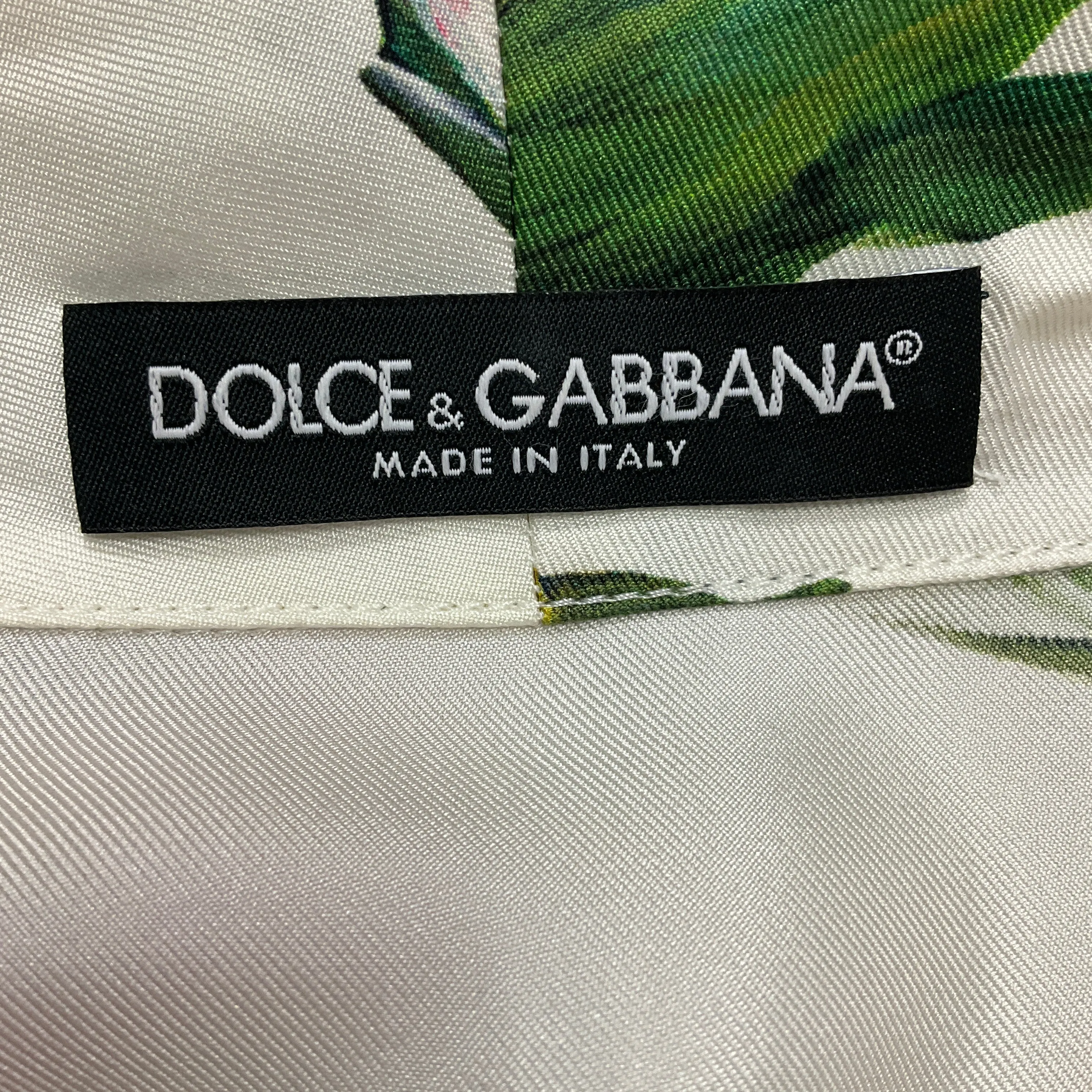 Dolce & Gabbana White Multi Floral Printed Silk Wrap Top