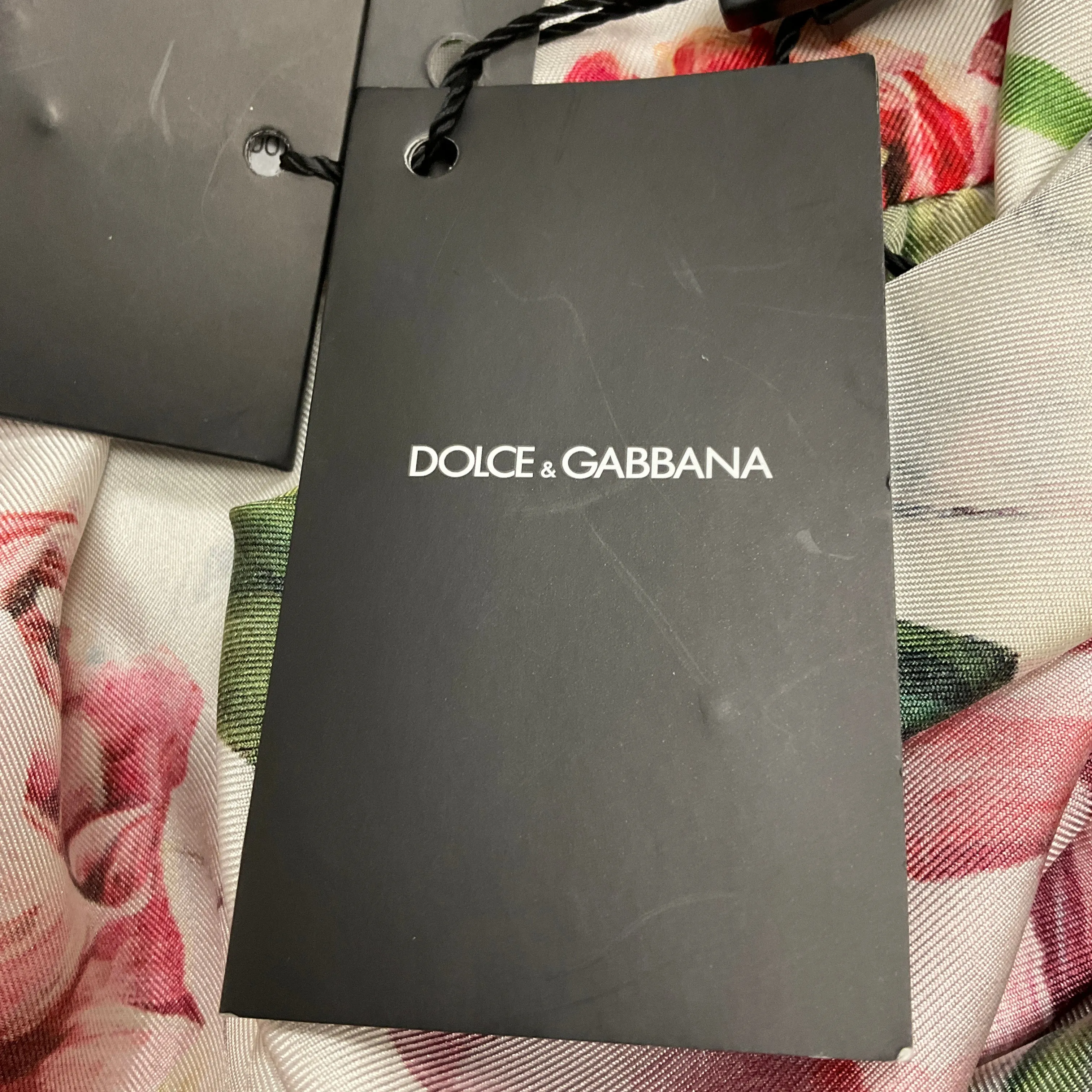 Dolce & Gabbana White Multi Floral Printed Silk Wrap Top