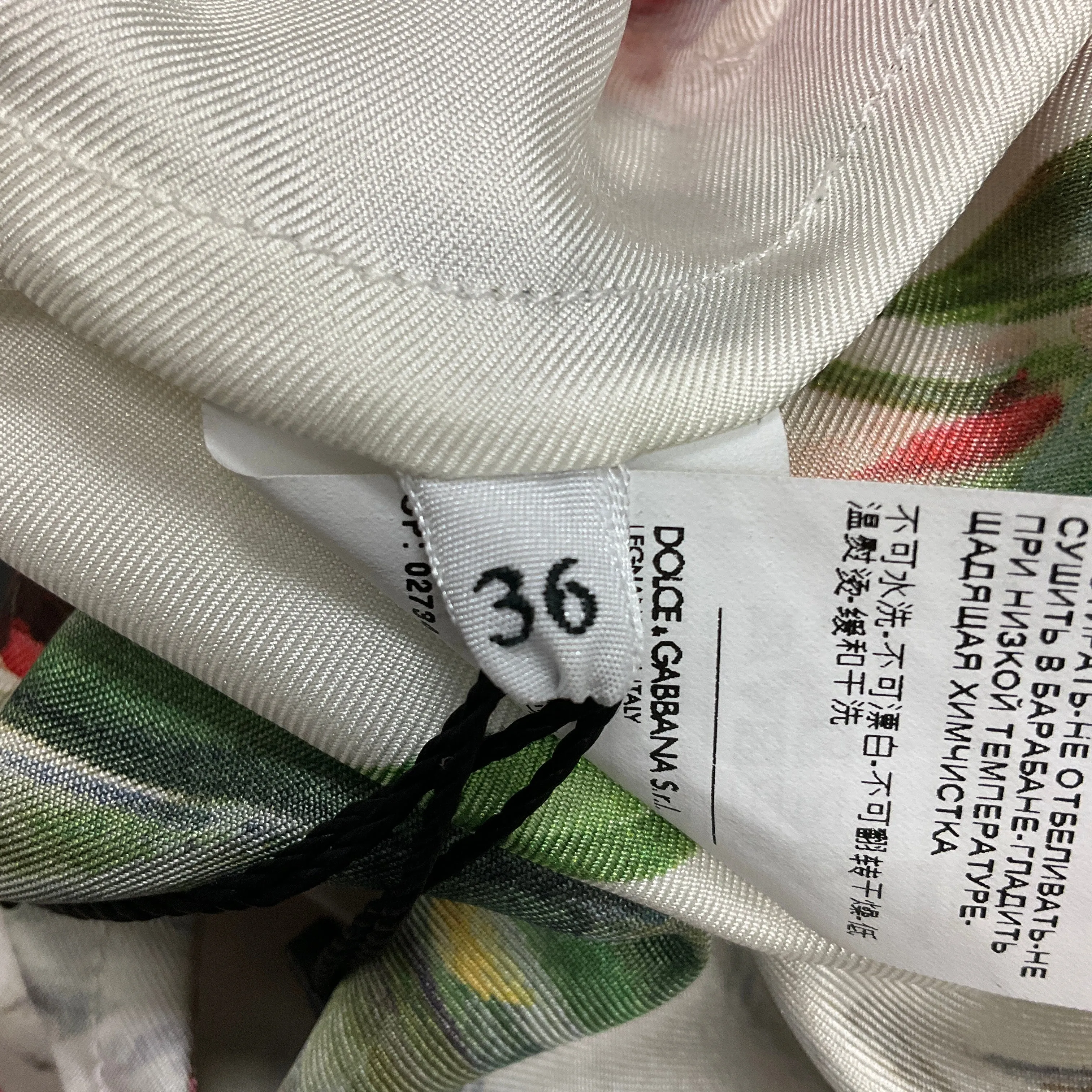 Dolce & Gabbana White Multi Floral Printed Silk Wrap Top
