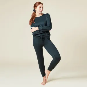 Dream Jersey Crew Neck Lounge Set- Black