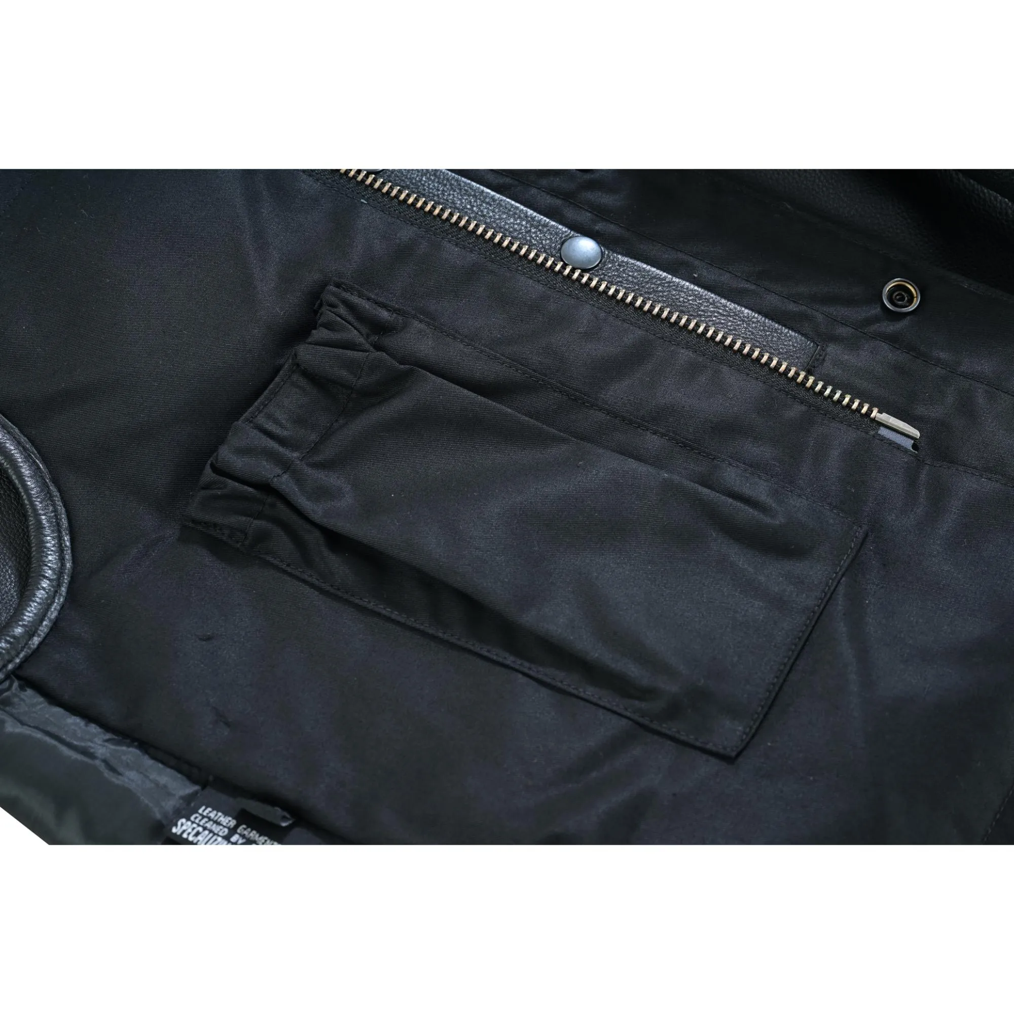 DS Men's Black Leather Motorcycle Vest with Upgraded Style