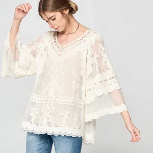 Embroidered Fleur Lace Top