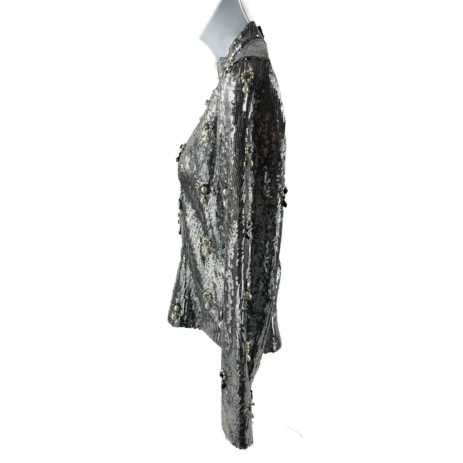 Erdem - New w/ Tags - Tonya Sequin Embellished Long Sleeve - UK 6 US 2 - Top