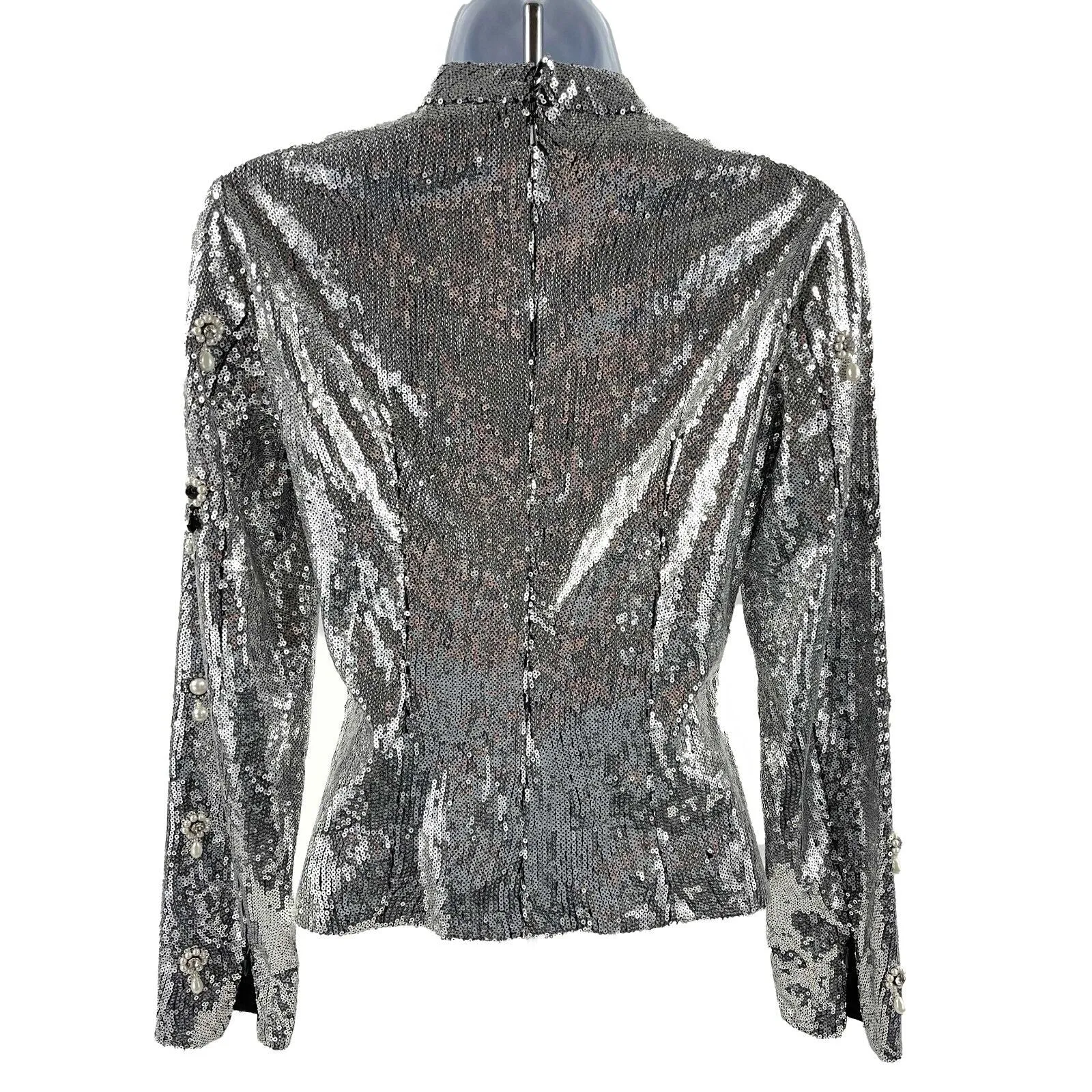 Erdem - New w/ Tags - Tonya Sequin Embellished Long Sleeve - UK 6 US 2 - Top