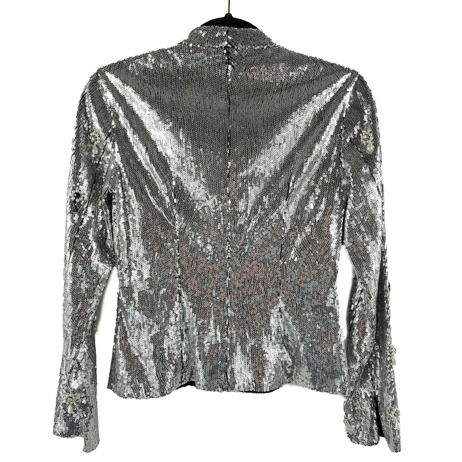 Erdem - New w/ Tags - Tonya Sequin Embellished Long Sleeve - UK 6 US 2 - Top