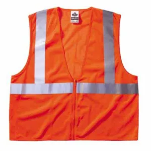 Ergodyne GloWear 8210Z Class 2 Economy Vests with Pocket, Zipper Closure, L/XL, Orange, 21045