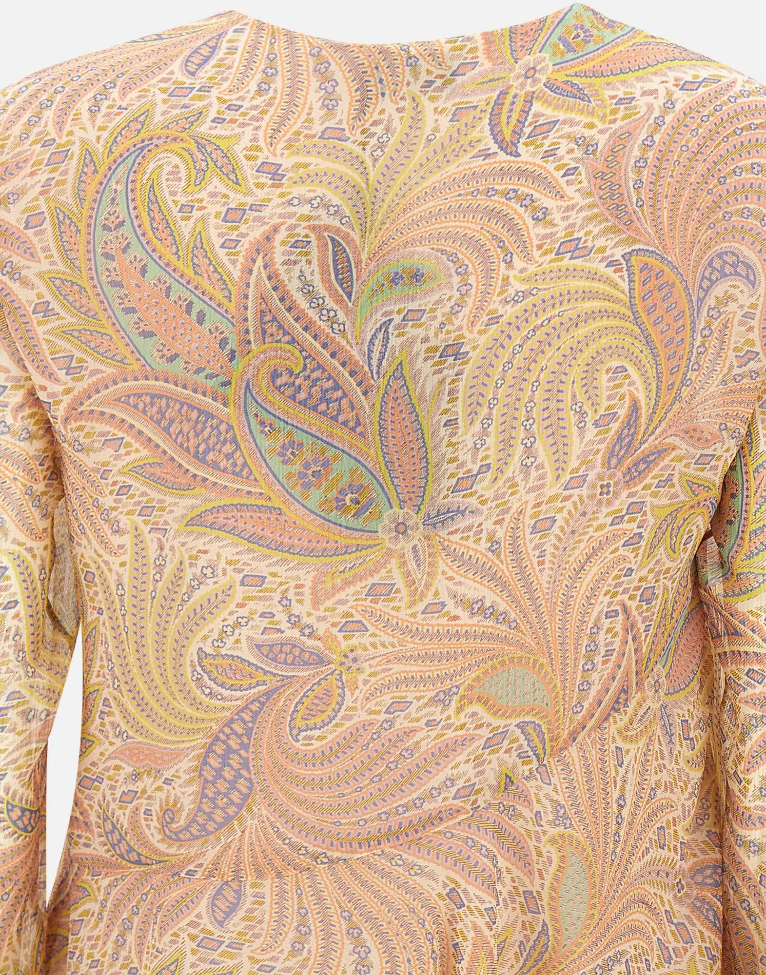 Etro Multicolour Silk Blus med ruffles