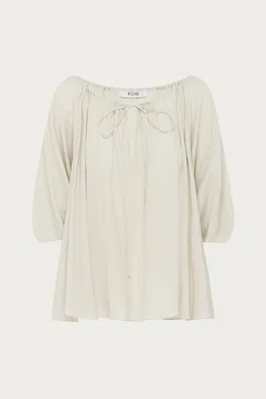 EULALIE SILK-COTTON CREPE BLOUSE