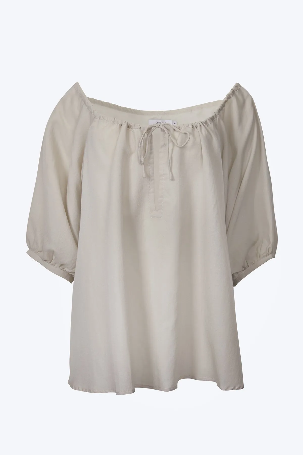 EULALIE SILK-COTTON CREPE BLOUSE