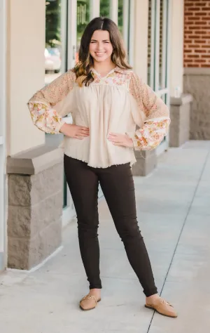 Fall Feels Like This Floral Blouse