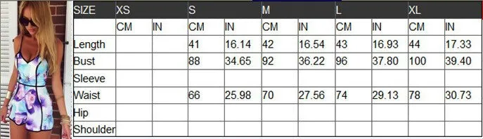 Fashion Jumpsuit Rompers Bodysuit Overalls For Womens Ladies Summer Sexy Deep V-Neck Floral Printed Shorts Playsuit