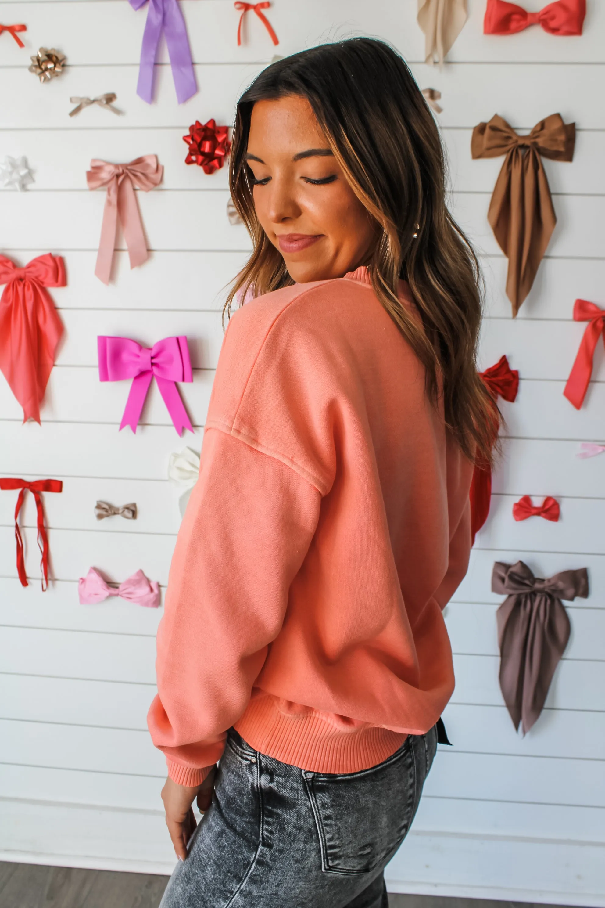Forever Mine Crewneck Pullover • Coral