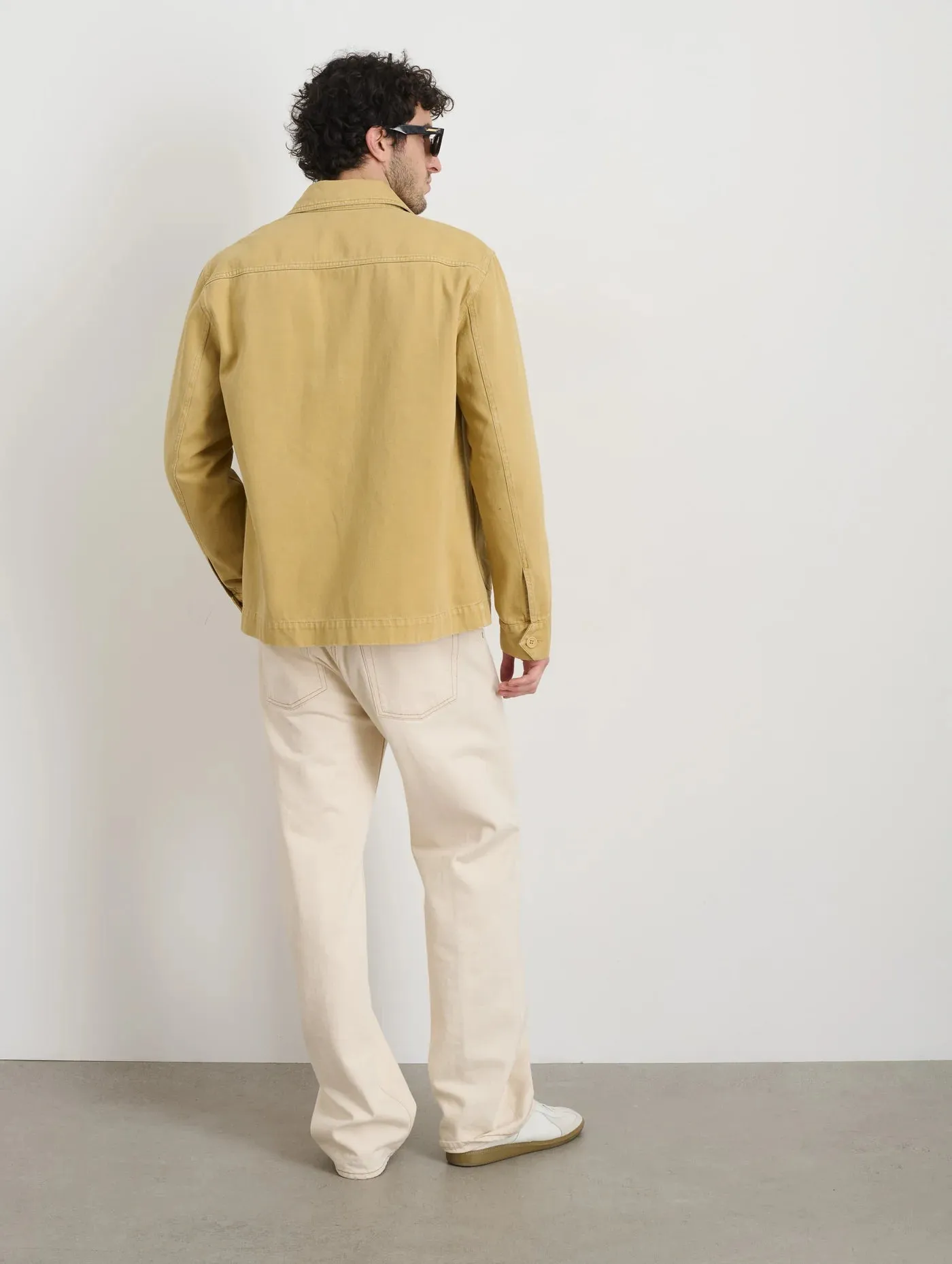 Garment Dyed Work Jacket in Recycled Denim - Beeswax